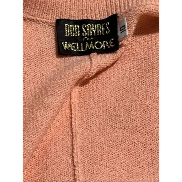 Don Sayred for Wellmore pink sweater gold buttons,pockets size 10 wool blend cha - Picture 9 of 10